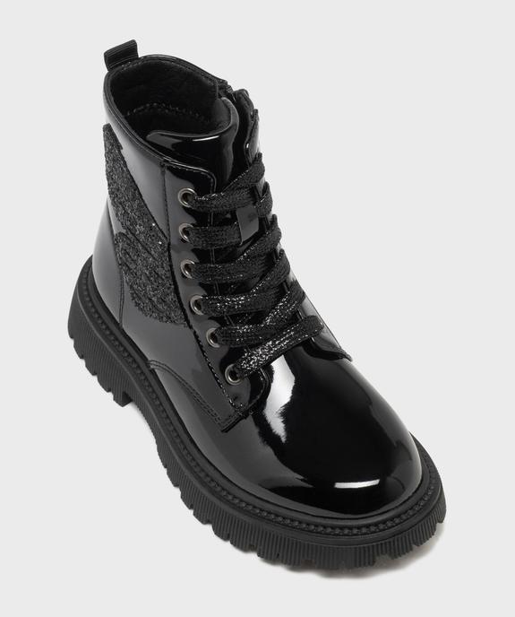 Boots rangers vernies à détails pailletés fille vue5 - LOVELY WINGS - GEMO