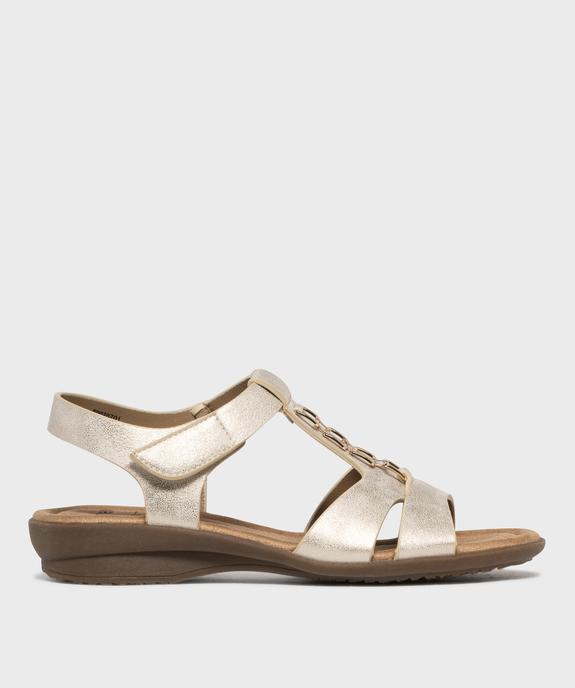 Sandales confort femme avec bijou et fermeture scratch vue1 - G'FLEX - GEMO