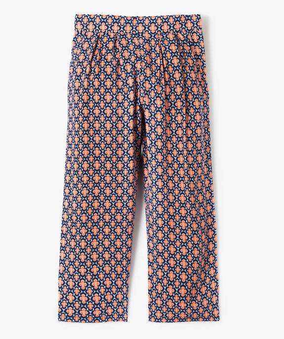 Pantalon fille large et fluide à motifs vue1 - GEMO (ENFANT) - GEMO