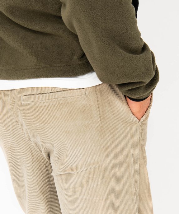Pantalon large en velours côtelé avec ceinture élastique homme vue2 - GEMO (HOMME) - GEMO