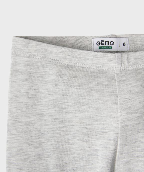 Legging 7/8ème uni à taille élastiquée fille vue5 - GEMO (ENFANT) - GEMO