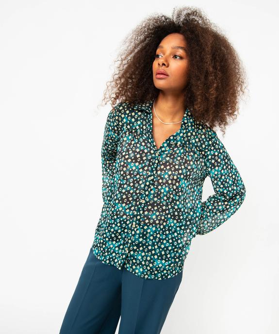 Chemise imprimée en voile transparent femme vue5 - GEMO(FEMME PAP) - GEMO