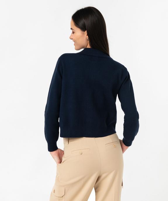 Gilet à col chemise avec boutons métalliques femme vue3 - GEMO 4G FEMME - GEMO