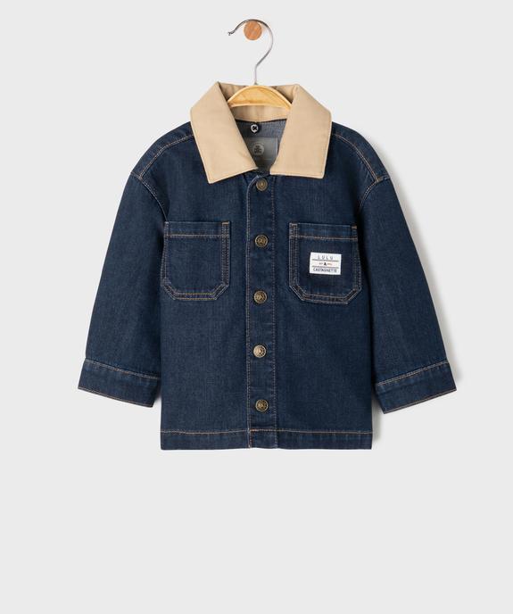 Veste en jean à boutons-pression et col fantaisie amovible bébé garçon - LuluCastagnette vue1 - LULUCASTAGNETTE - GEMO