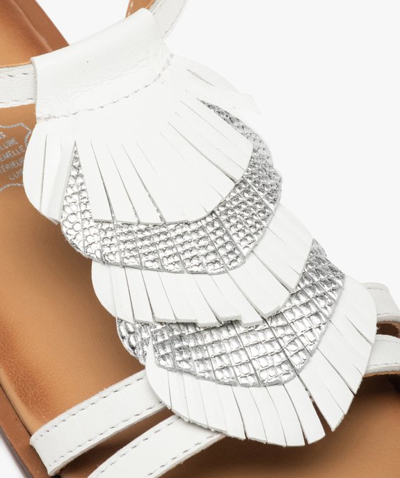 Sandales fille dessus cuir à franges métallisées – Tanéo vue6 - TANEO - GEMO