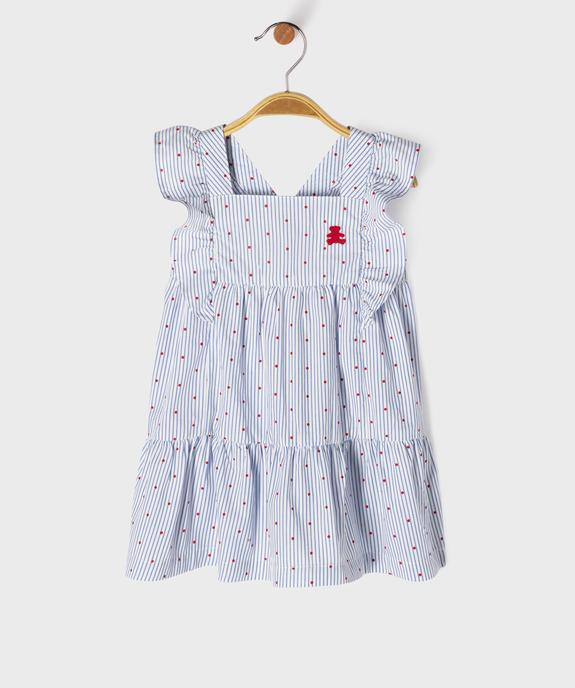 Robe sans manches à rayures et pois bébé fille - LuluCastagnette vue4 - LULUCASTAGNETTE - GEMO