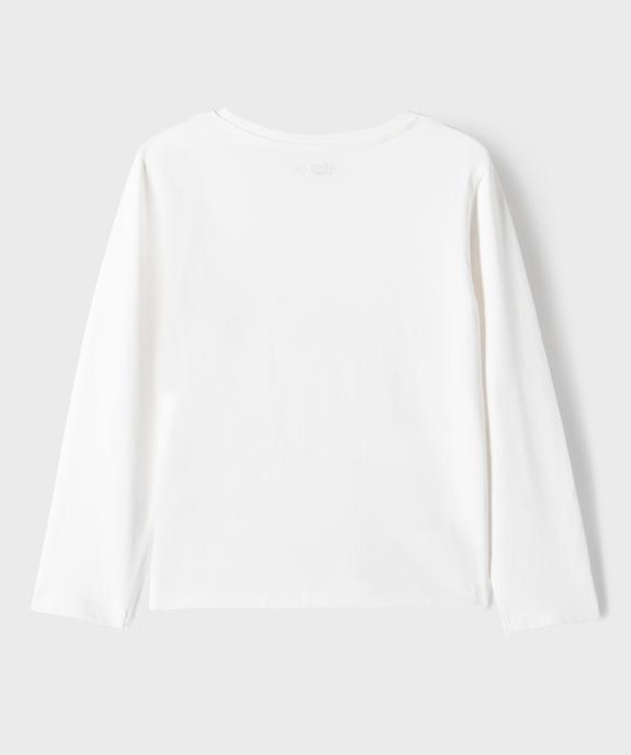 Tee-shirt manches longues avec motif girly fille vue3 - GEMO 4G FILLE - GEMO