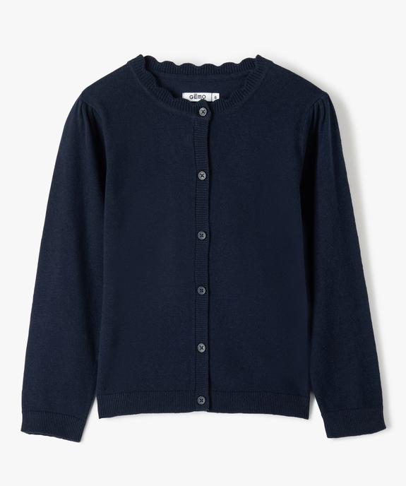 Gilet fille en maille fine à col fantaisie - GEMO (ENFANT) Gilet fille en maille fine à col fantaisie vue1 - GEMO (ENFANT) - GEMO