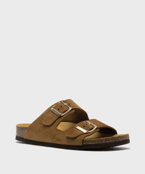 Sandales mules en cuir à semelle anatomique femme - Tanéo vue2 - TANEO - GEMO