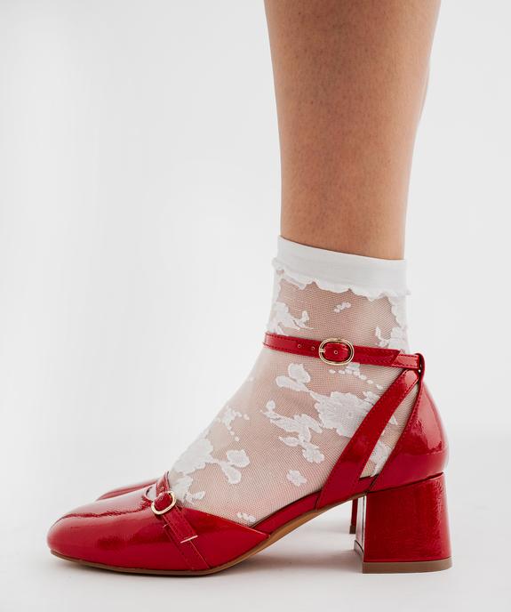 Escarpins vernis à bout arrondi avec bride cheville femme - Follow Me vue1 - FOLLOW ME - GEMO