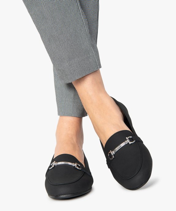 Mocassins femme à talon plat avec barrette métallique vue1 - GEMO (CASUAL) - GEMO