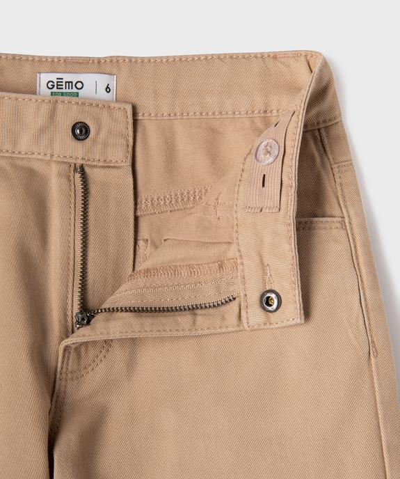 Pantalon cargo large en coton uni fille vue2 - GEMO 4G FILLE - GEMO
