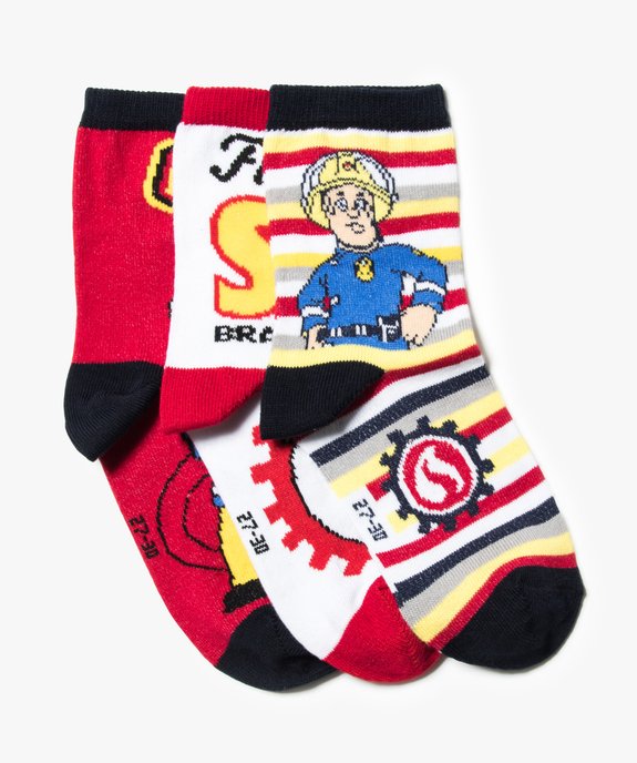 Lot de 3 paires de chaussettes hautes - Sam le pompier vue1 - SAM LE POMPIER - GEMO
