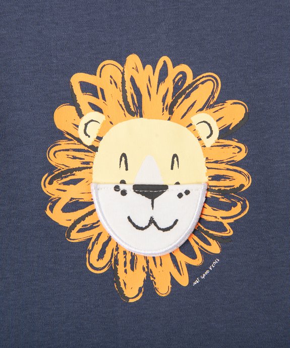 Pyjama 2 pièces en coton à motif lions bébé vue3 - GEMO 4G BEBE - GEMO