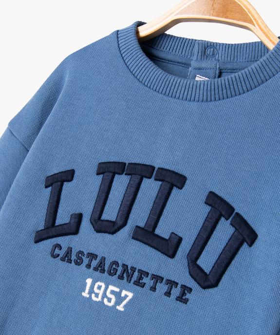 Sweat avec inscription brodée bébé garçon - LuluCastagnette vue3 - LULUCASTAGNETTE - GEMO