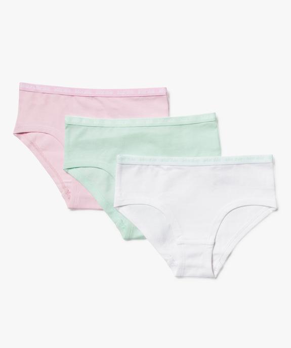 Shorties en coton biologique fille (lot de 3) vue1 - GEMO 4G FILLE - GEMO