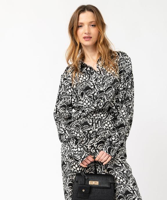 Chemise satinée coupe courte femme vue1 - GEMO(FEMME PAP) - GEMO