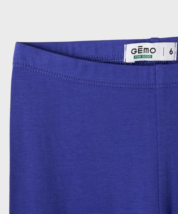 Legging 7/8ème uni à taille élastiquée fille vue5 - GEMO (ENFANT) - GEMO