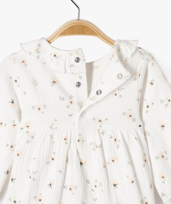 Robe à motifs fleuris avec body intégré bébé fille vue4 - GEMO 4G BEBE - GEMO