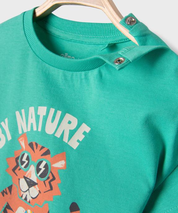 Tee-shirt manches courtes en jersey de coton imprimé bébé garçon vue2 - GEMO 4G BEBE - GEMO