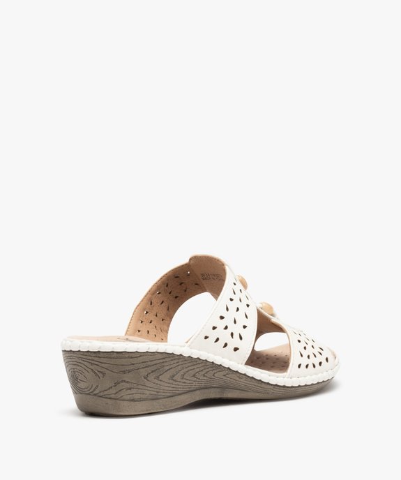 Mules femme confort à brides ajourées et perles en bois vue4 - GEMO (CONFORT) - GEMO