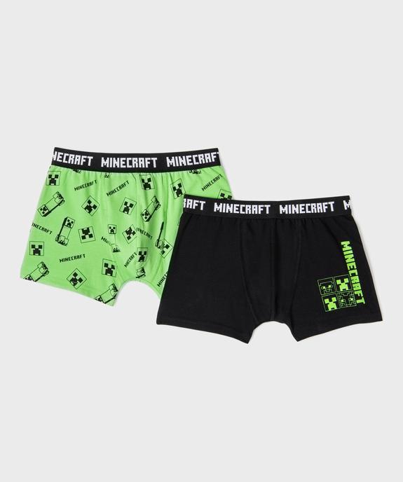 Boxers imprimés avec large ceinture garçon (lot de 2) - Minecraft vue1 - MINECRAFT - GEMO