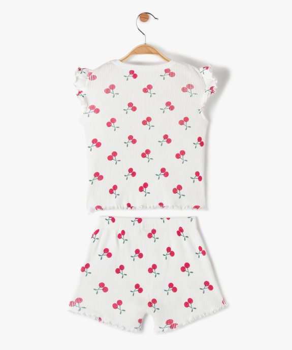 Pyjama bébé fille 2 pièces en maille côtelée vue3 - GEMO(BB COUCHE) - GEMO