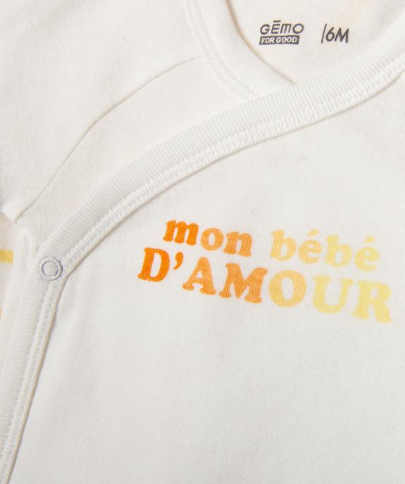 Body manches courtes fermeture croisée bébé (lot de 3) vue2 - GEMO 4G BEBE - GEMO