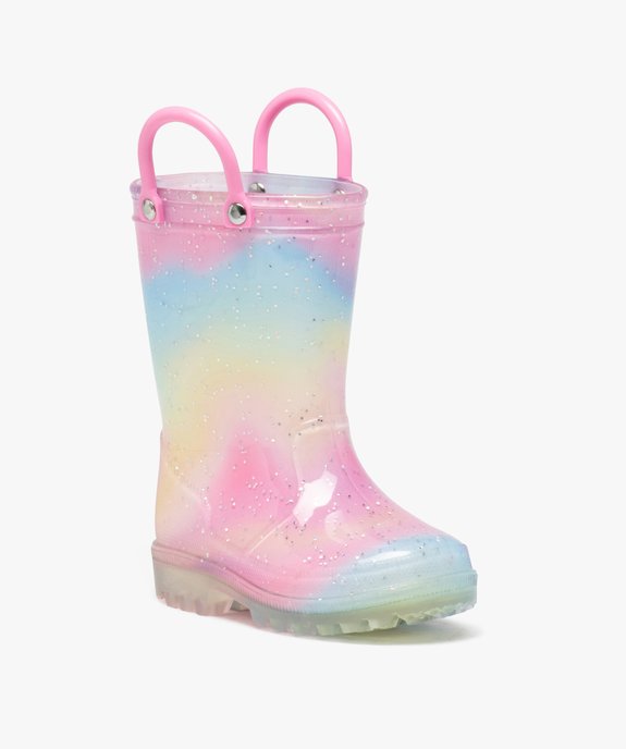 Bottes de pluie bébé fille à paillettes avec anses vue3 - LOVELY WINGS - GEMO