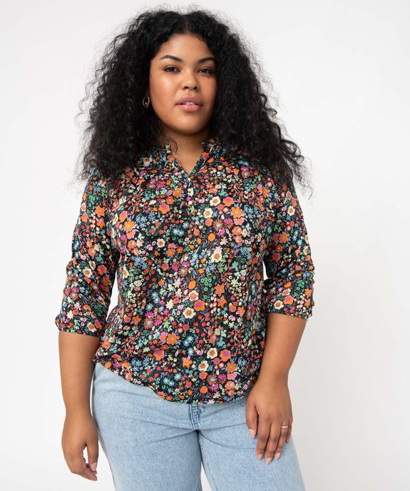 Tee-shirt femme grande taille à manches 3/4 imprimé vue2 - GEMO 4G GT - GEMO