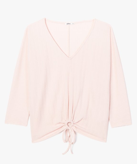 Tee-shirt femme ample à manches 3/4 et lacet à nouer vue4 - GEMO(FEMME PAP) - GEMO