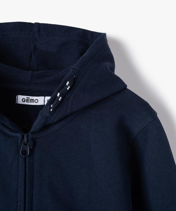 Sweat zippé avec capuche garçon vue2 - GEMO (ENFANT) - GEMO