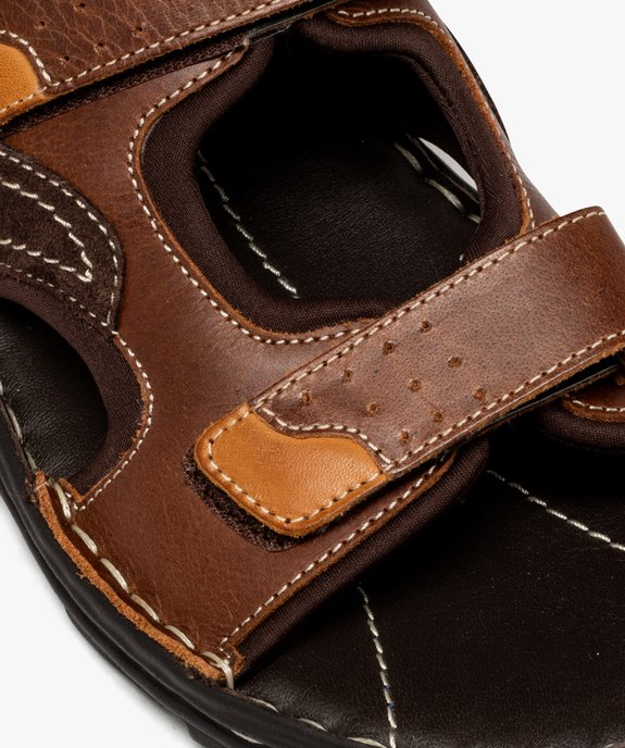 Mules homme dessus en cuir à larges brides à scratch vue6 - GEMO (CASUAL) - GEMO