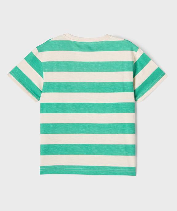 Tee-shirt manches courtes à rayures et motif garçon vue3 - GEMO 4G GARCON - GEMO