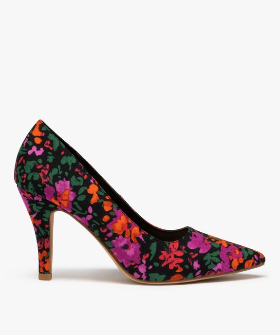 Escarpins femme à talon dessus imprimé végétal vue1 - GEMO(URBAIN) - GEMO
