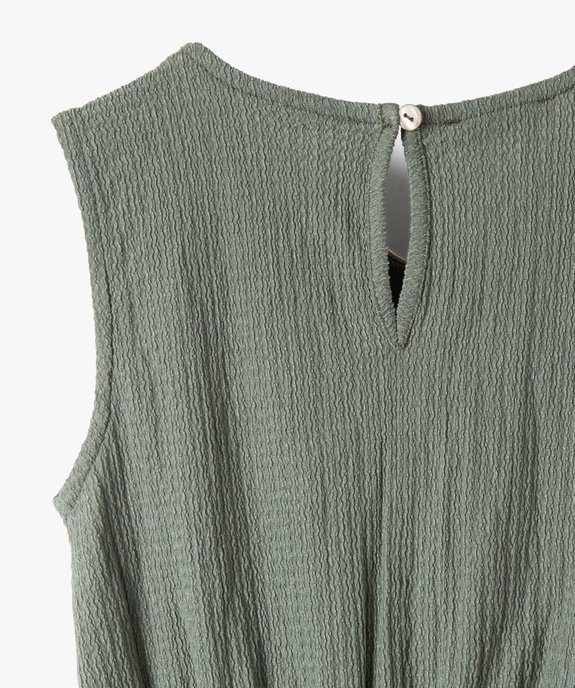Robe fille en maille gaufrée avec col V doré vue3 - GEMO (ENFANT) - GEMO