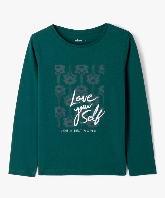 Tee-shirt à manches longues avec motif fille vue1 - GEMO (ENFANT) - GEMO