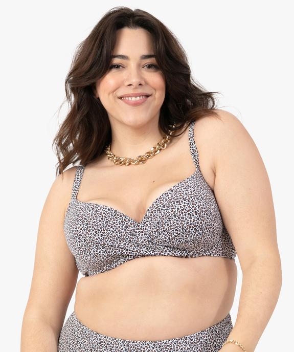 Haut de maillot de bain femme grande taille emboitant vue1 - GEMO (PLAGE) - GEMO