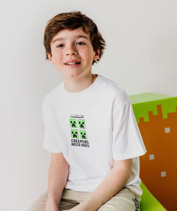 Tee-shirt manches courtes avec motif buste et dos garçon - Minecraft vue8 - MINECRAFT - GEMO