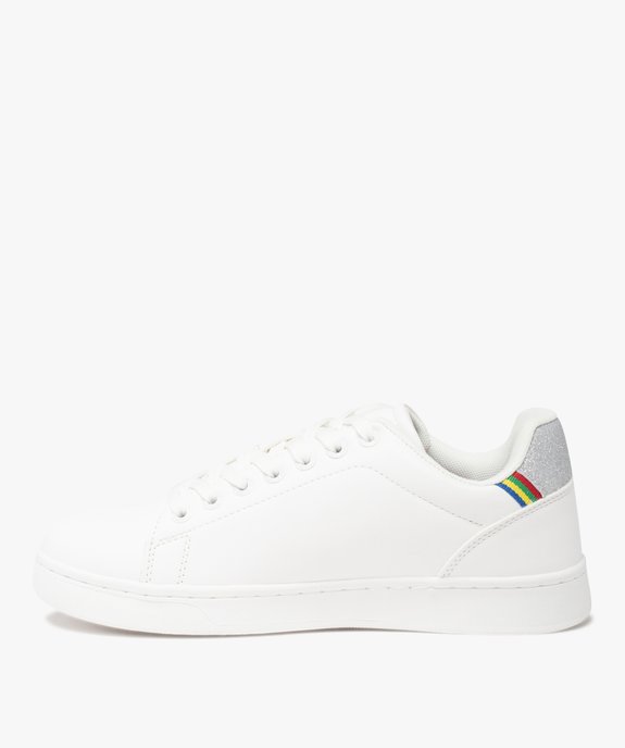 Baskets femme unies à détails pailletés – Benetton vue3 - BENETTON - GEMO
