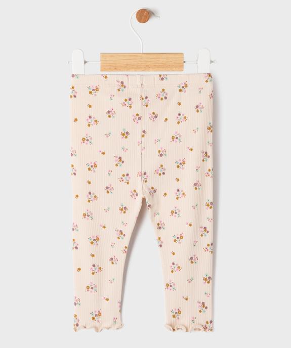 Legging en maille côtelée et finitions froncées bébé fille vue3 - GEMO 4G BEBE - GEMO