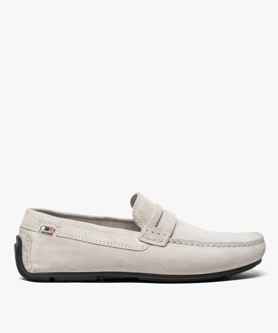 Mocassins homme dessus et intérieur cuir avec surpiqûres vue1 - GEMO (HOMME) - GEMO