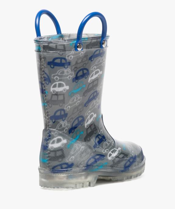 Bottes de pluie bébé garçon à motifs voitures et semelle lumineuse vue4 - GEMO (ENFANT) - GEMO