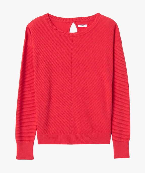 Pull femme en maille graphique et ouverture dos vue4 - GEMO(FEMME PAP) - GEMO