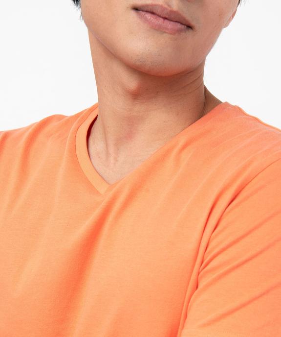 Tee-shirt à manches courtes et col V homme vue2 - GEMO 4G HOMME - GEMO