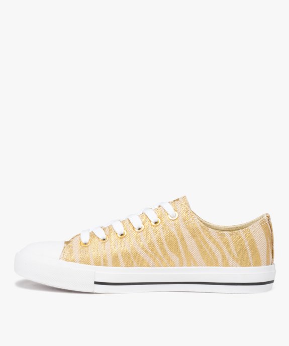 Baskets femme en toile à bout renforcé fermeture lacets vue4 - GEMO 4G FEMME - GEMO