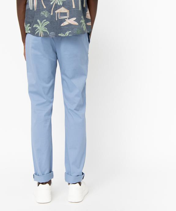 Pantalon chino en coton stretch uni homme vue3 - PREMIER PRIX BY GEMO - GEMO