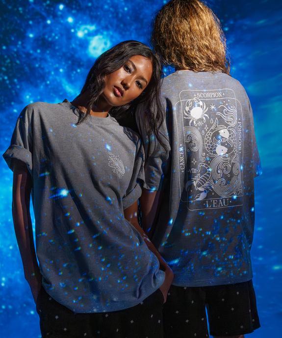 Haut de pyjama manches courtes imprimé devant et dos mixte vue1 - GEMO 4G FEMME - GEMO