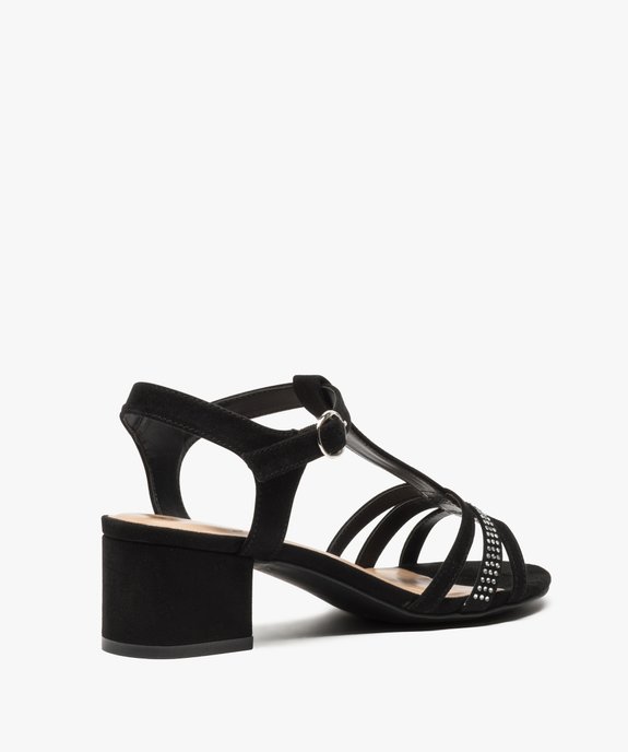 Sandales femme à talon avec brides et strass vue4 - GEMO(URBAIN) - GEMO