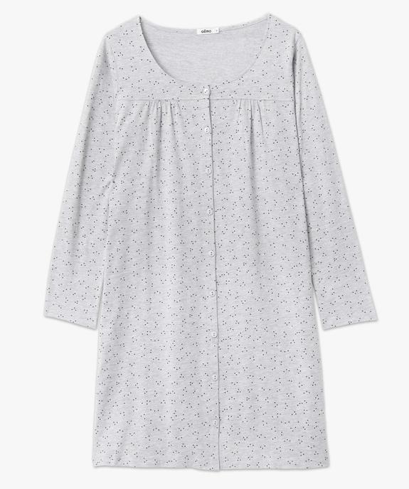 Chemise de nuit femme à manches longues boutonnée sur l’avant vue4 - GEMO(HOMWR FEM) - GEMO